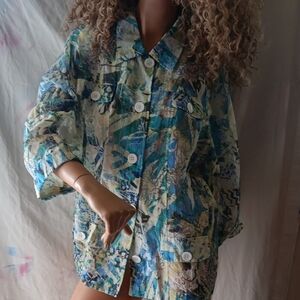 Chico's Multicolor Abstract Blouse